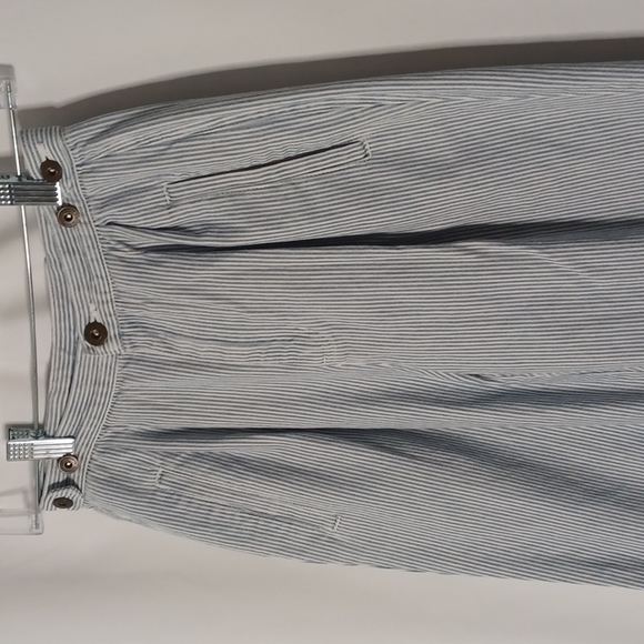 Liz Claiborne Liz Wear Petite Blue & White Pinstripe Denim Trouser Pants Size 2P - Picture 2 of 4